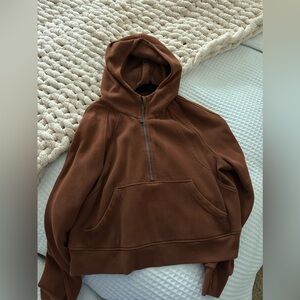 Brown Lululemon scuba quarter zip